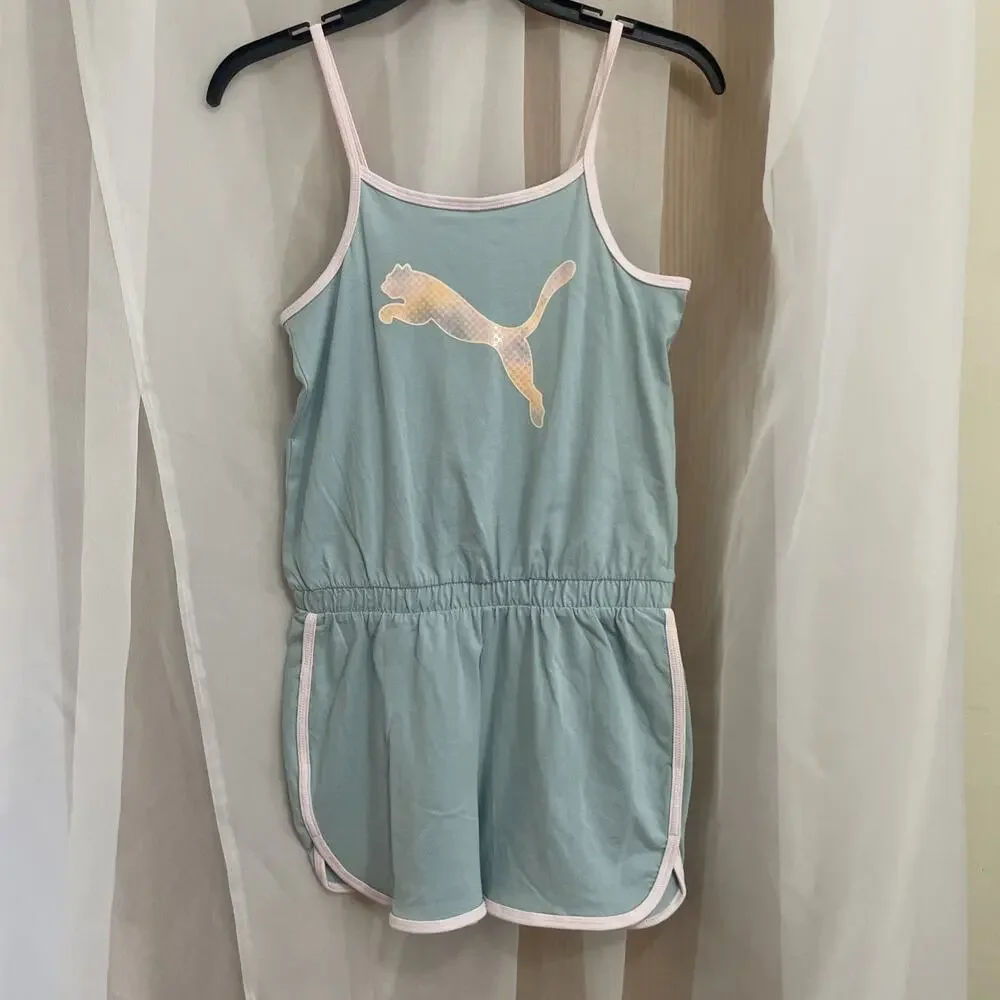 Puma Jersey Sleeveless Romper Size L (10/12) Turquoise‎ $30 Orig